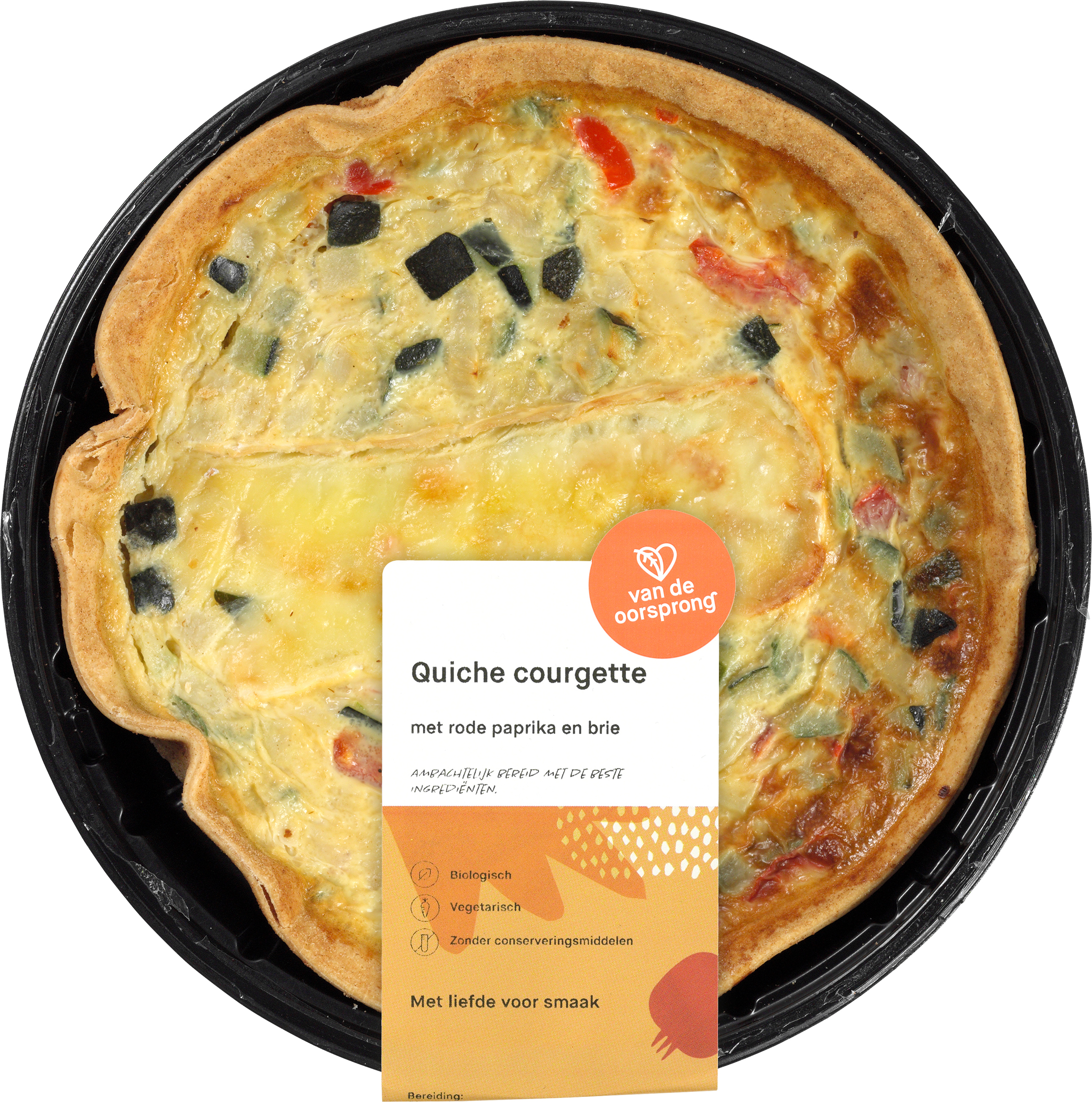 Quiche courgette, paprika en brie