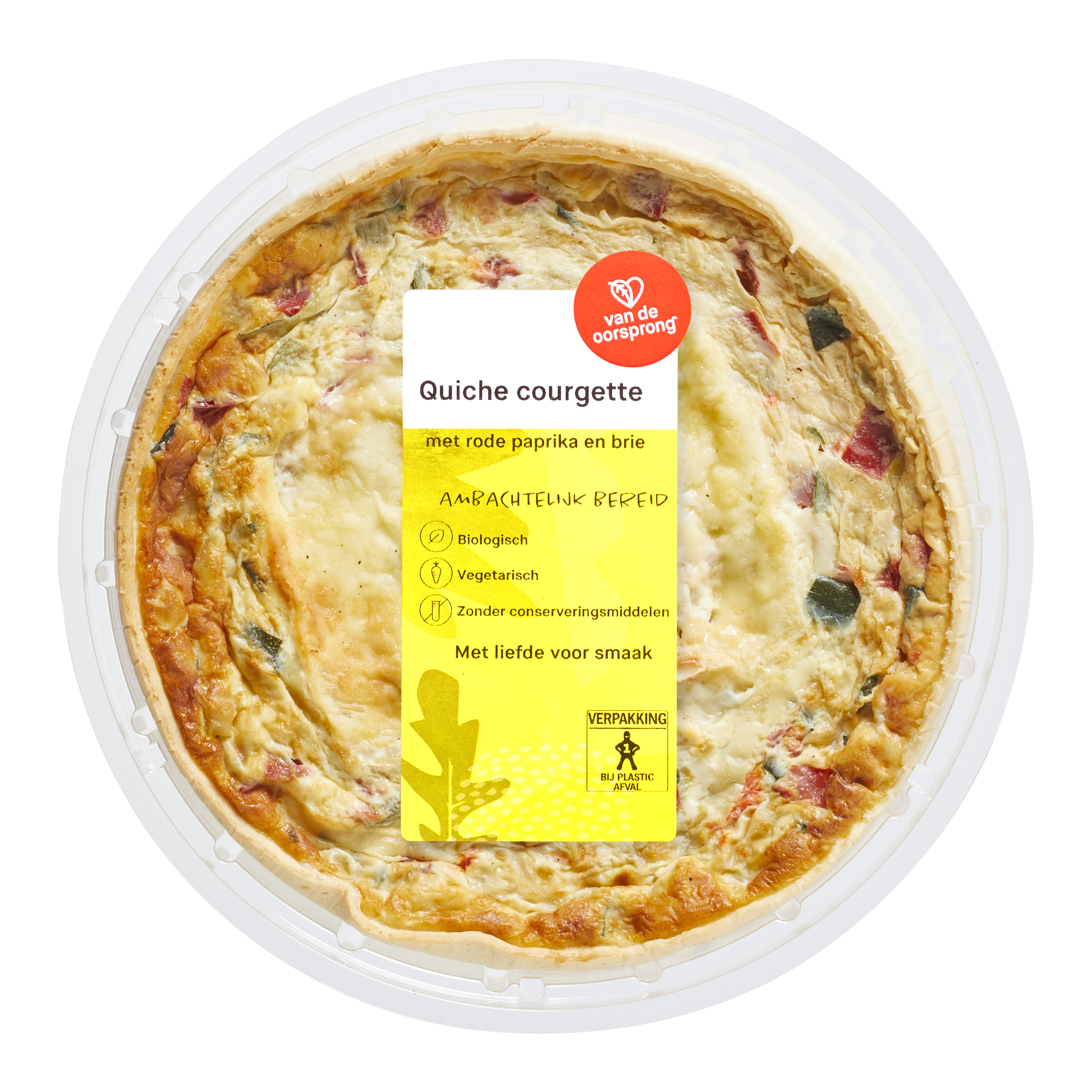 Quiche courgette, paprika en brie